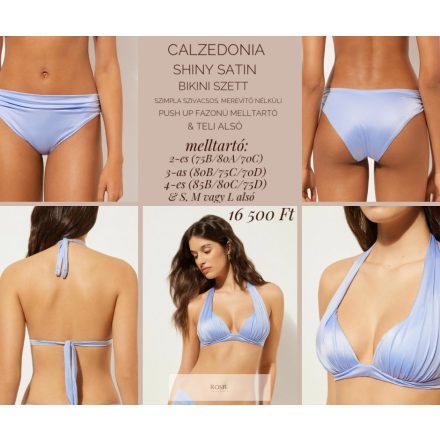 CALZEDONIA Shiny Satin bikini szett Light Powder Blue árnyalatban 